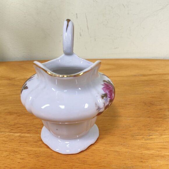 Antique Hand-Painted Rose Creamer • Romantic Shabby Chic Porcelain - Picture 4 of 12